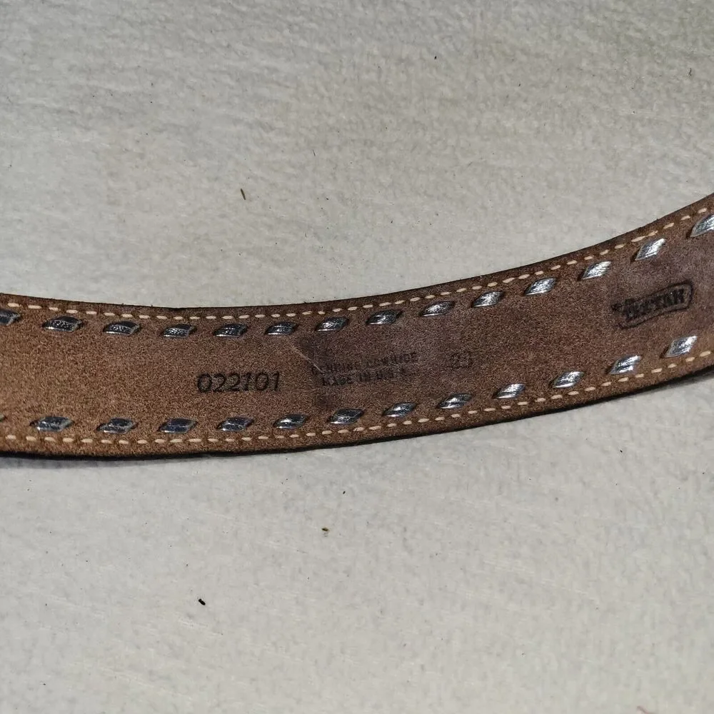 Vtg Tex Tan Belt Womens Sz 20 Barbie Buckle Genuine Cowhide 022101 Made In USA
